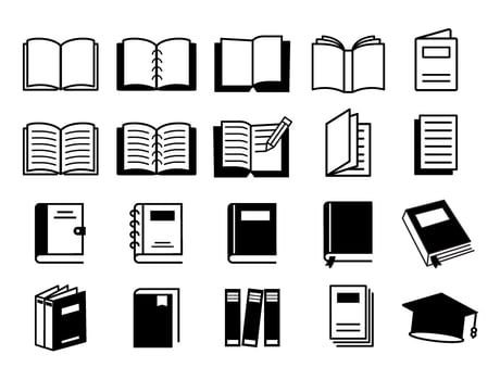 Books and books icon set vector