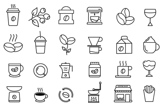 Coffee and coffee icons set vector