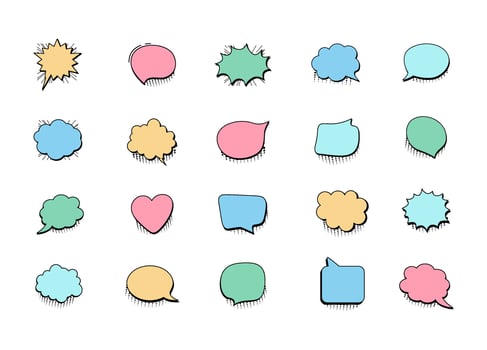 A set of speech bubbles with different colors vector