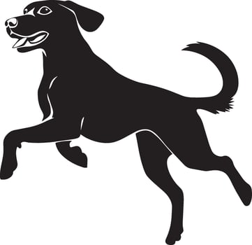 Running Dog clean simple silhouette black illustration vector