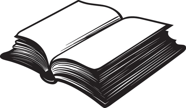 Clean Book Clipart A sleek black representation of a book icon, emphasizing minimalism in design. vector