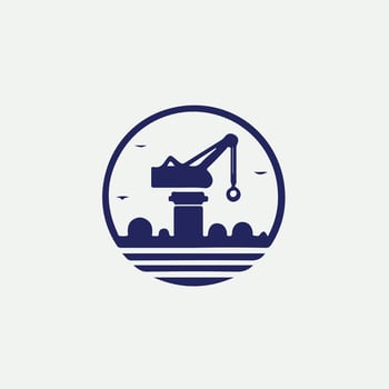 Lift Wings Crane Logo Design vector