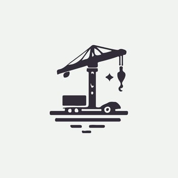 Sky Lift Crane Logo Design vector
