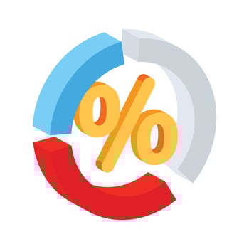 Easy to use 3d icon depicting interest rate chart vector