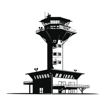 Airport control tower vector