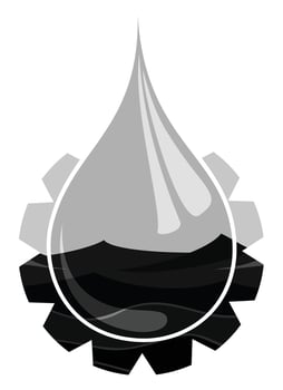 Oil drop logo with a gear. vector