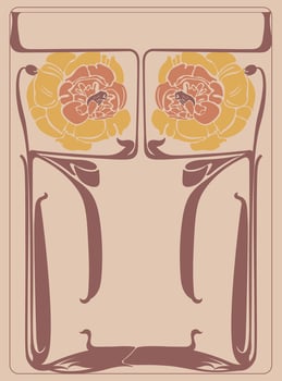 retro floral frame flowers decorative border vector