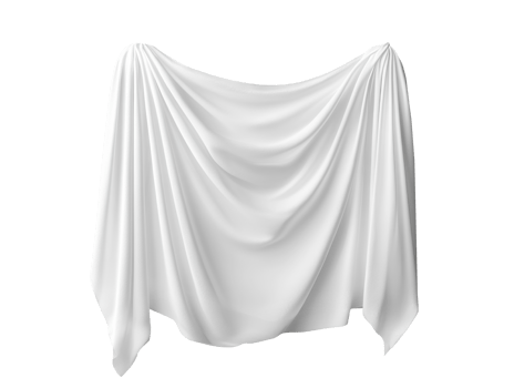 Draped white fabric creating elegant folds and textures png