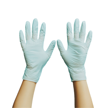 Hands wearing medical protection for safetyisolated on transparent background png