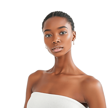 an attractive black woman in a white dress png