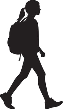 Carrying Schoolbag A black silhouette of a student holding their schoolbag by the handle. vector