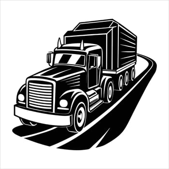Red Semi Truck vector