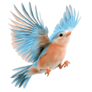 Graceful bluebird soaring in the sky delicate feather details png