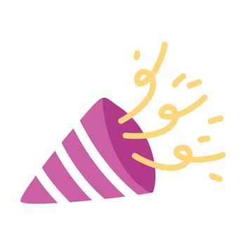 Party Icon. Confetti popper illustration, Colorful Confetti vector