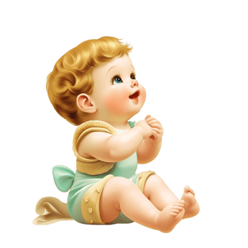 Adorable baby eyes sitting happily a joyful expression png