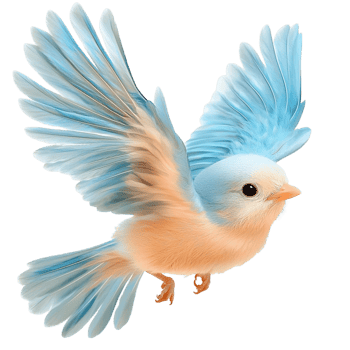 Flying bluebird vibrant wings and a dynamic pose png