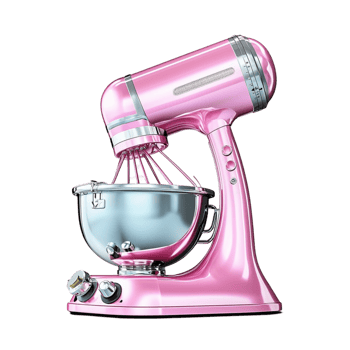 Pink stand mixer a glass bowl and sleek style png