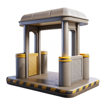 magnificent contemporary Empty Subway Entrance Turnstile Isolated Cutout 4K png