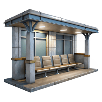 wonderful abstract Empty Subway Platform Waiting Area Cutout premium png