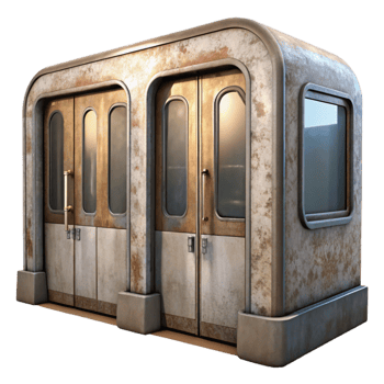 dramatic vintage Empty Subway Train Doors Closing Cutout professional png