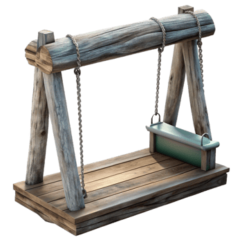 dramatic artistic Empty Swing Hanging From a Tree Isolated detailed png