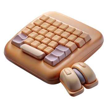 extraordinary minimalist Ergonomic Keyboard and Mouse Set Cutout Element 4K png