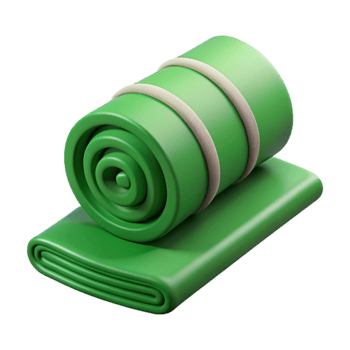 dramatic contemporary Exercise Mat Green Rolled Up Isolated Element detailed png