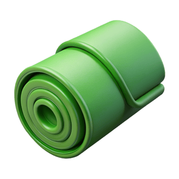 impressive creative Exercise Mat Green Rolled Up Isolated Element 4K png