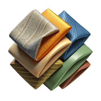 dramatic vintage Fabric Swatches Various Textures and Colors Isolated genuine png