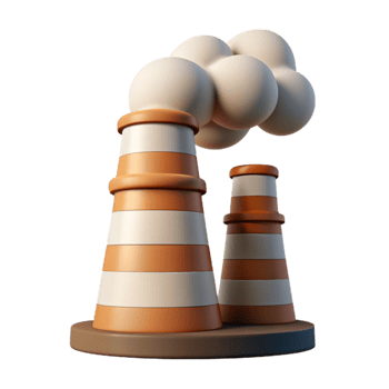 beautiful contemporary Factory Chimney Smoke Plumes Daytime Cutout 4K png