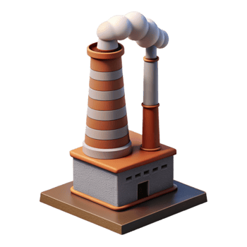 dramatic modern Factory Chimney Smoking Top View Cutout genuine png