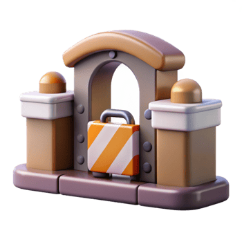 impressive modern Factory Gate Closed Security View Isolated high quality png