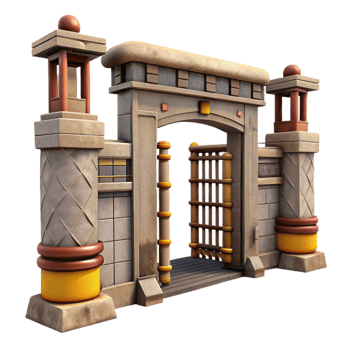 magnificent creative Factory Gate Open Welcome View Isolated 4K png