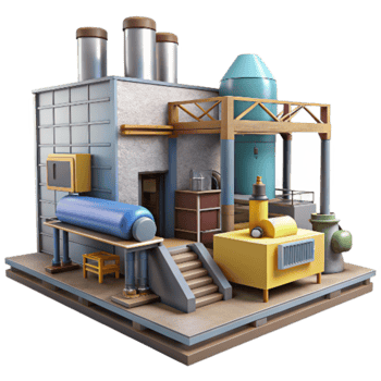 extraordinary abstract Factory Interior with Machinery Isolated high resolution png