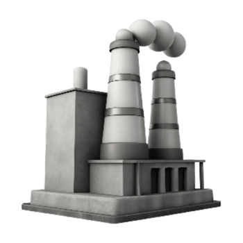 beautiful creative Factory Smokestack Grey Scale Transparent Background premium png