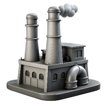 serene classic Factory Smokestack Grey Scale Transparent Background genuine png