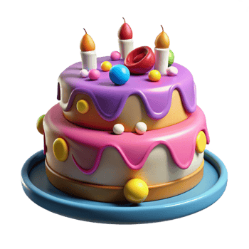 beautiful minimalist Family Birthday Party Celebration Cake Isolated high resolution png