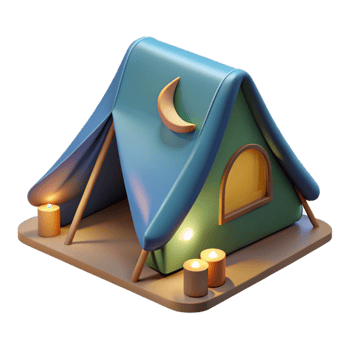 magnificent modern Family Camping Tent Night Scene Cutout high quality png