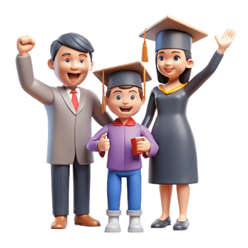 magnificent traditional Family Celebrating Graduation Cutout 4K png