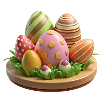 impressive vintage Family Easter Egg Hunt Transparent Background detailed png