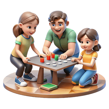 elegant rustic Family Playing Board Game Cutout professional png