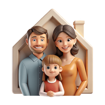 dramatic abstract Family Portrait in New Home Transparent Background detailed png