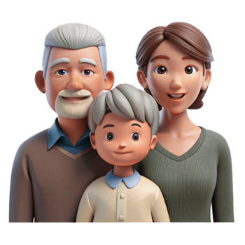 extraordinary traditional Family Portrait Three Generations Together Isolated authentic png