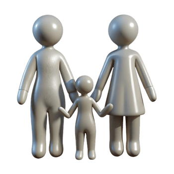 beautiful artistic Family Silhouette Holding Hands Cutout detailed png