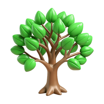 beautiful contemporary Family Tree with Green Leaves Isolated high quality png