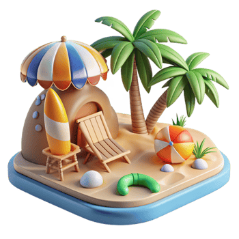 wonderful traditional Family Vacation Beach Scene Sunny Day Cutout premium png