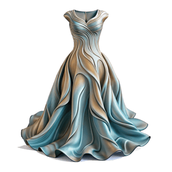 extraordinary vintage Fashion Sketch Dress Design Flowing Lines Isolated professional png
