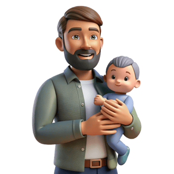 magnificent modern Father Holding Newborn Baby Cutout detailed png