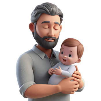 beautiful vintage Father Holding Newborn Baby Cutout 4K png