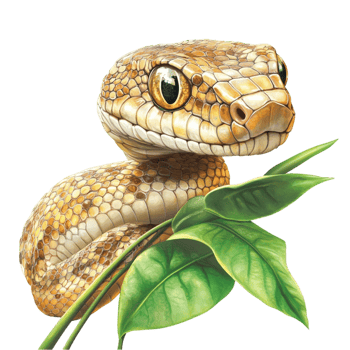 Realistic Snake Wrapped Around a Branch png